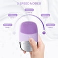 thumbnail image 4 of Depurador facial de silicona, cepillo de limpieza facial eléctrico 3 en 1, masajeador facial impermeable IPX7, cepillo facial recargable USB para limpieza profunda, exfoliación suave, remove, 4 of 5