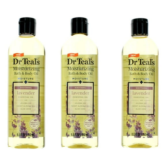 Dr Teal's Body & Bath Oil, Soothe & Sleep with Lavender 8.8 oz (Pack of 3)