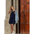 thumbnail image 7 of MINTREUS Women's Nightgown Short Sleeve Nightshirt V Neck Sleep Shirt Loose Loungewear Casual Sleepwear S-3X, 7 of 7