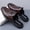 Brown, variant on Men's Brown Woven Pattern Mules – Business Casual Slip-On Shoes with Horsebit Detail for Office, Commuting, and Everyday Stylish Wear