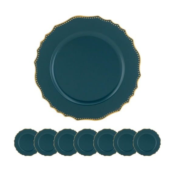 8 Pack Plastic Charger Plate, D13"