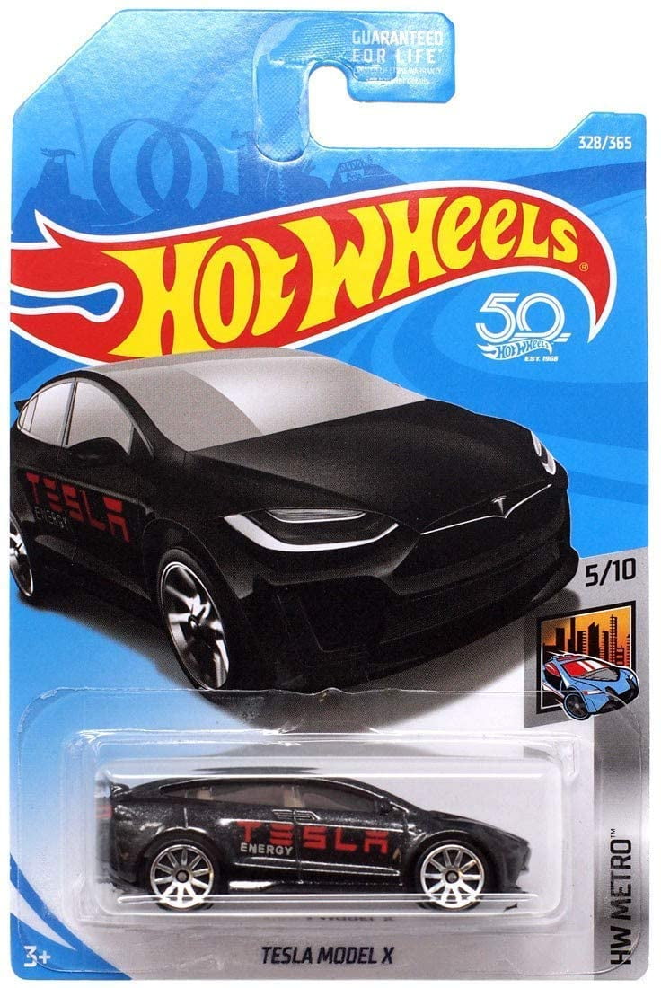 Hot Wheels Black Tesla Energy Model X 4Door Car 1/64 NEW Long Card 