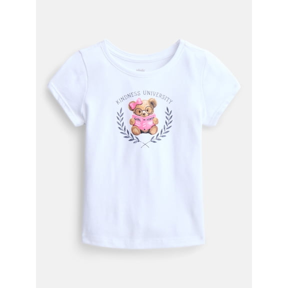 Wonder Nation Toddler Girls Solid Tee with Short Sleeves, Sizes 18M-5T