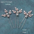 thumbnail image 2 of Heread Leaf Bride Wedding Hair Pins Crystal Bridal Head Dress Pearl Hair Accessories for Women and Girls (Pack of 3) (A Rose Gold), 2 of 5