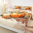thumbnail image 4 of Manfei Thanksgiving Print King Sheets,Minimalist Skull Bedding,4-Piece,1 Flat Sheet,1 Fitted Sheet and 2 Pillowcases, 4 of 6