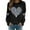 A-Black, variant on Baqcunre Crewneck Sweatshirts Solid Color Crew Neck Loose Long Sleeved Valentine's Day Print Hoodie (Black S-XL), Womens Sweatshirt Womens Tops Valentine's Day Shirts for Women