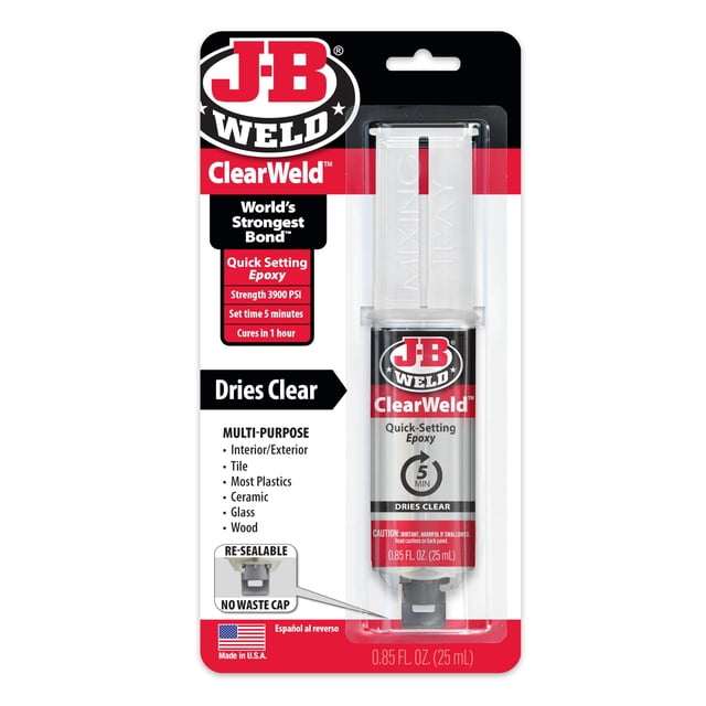 Jeringa epoxídica J-B Weld ClearWeld Quick Set 25 ml