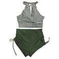 thumbnail image 4 of Trajes de baño para mujer, Trajes de baño para mujer Moda Mujer Estampado Casual Lazo Abertura Bikinis de Cintura Alta Conjuntos de Trajes de Baño para Mujer Traje de Baño, 4 of 6