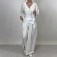 thumbnail image 5 of MSJUHEG 2 Piece Outfits 2025 Lounge Sets for Women Linen Sets for Women 2 Piece Sweatsuit Lounge Set Womens Summer Sets Women 2 Piece Outfits Summer Pants Sets Women 2 Piece Outfits White 2XL, 5 of 9