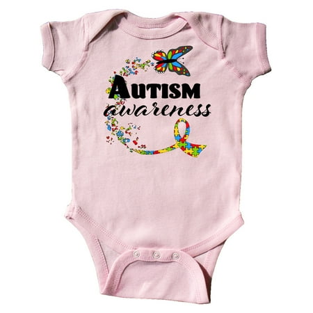 

Inktastic Autism Awareness Butterfly Ribbon Gift Baby Boy or Baby Girl Bodysuit