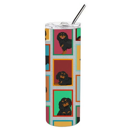 

Lots of Black and Tan Cavalier King Charles Spaniel Stainless Steel 20 oz Skinny Tumbler 3 in x 8.25 in