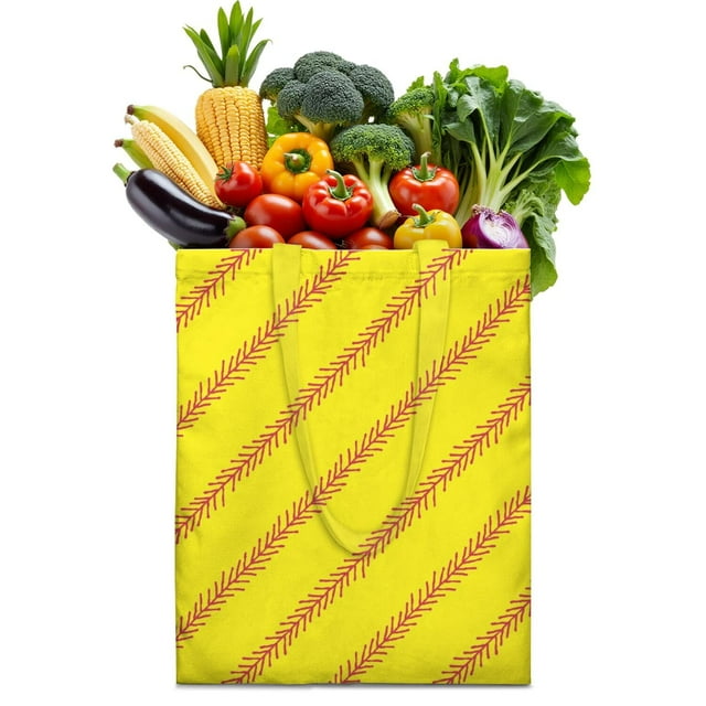 Sac Fourre-Tout en Toile pour Sports – Imprimé Baseball Soccer Soccer Basketball Sac Fourre-Tout Réutilisable, Entraînement d'Équipe Athlète Garçon Adolescent Compétition Softball Volleyball Tennis Golf