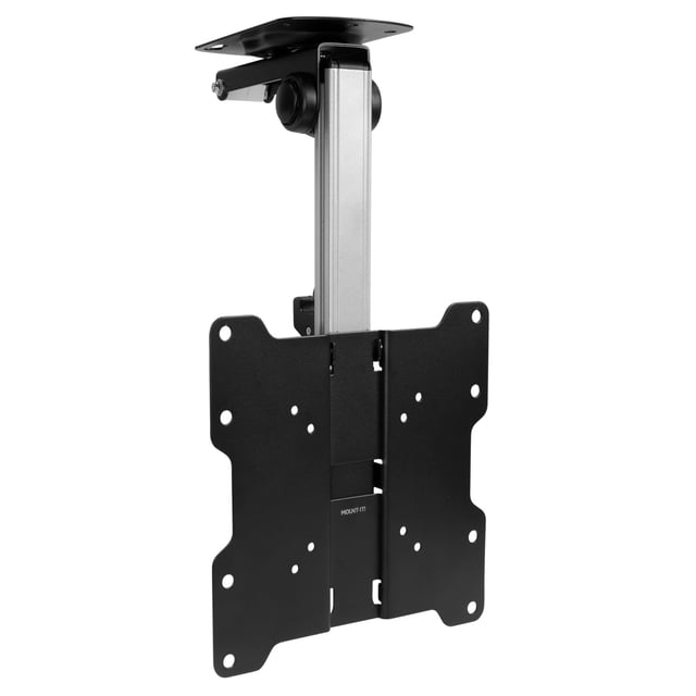 Mount-It! Flip Down TV & Monitor Mount, Under Cabinet & Ceiling Bracket for Kitchens, RVs & Small Spaces | Fits 13–37 Inch S