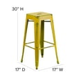 thumbnail image 5 of Flash Furniture Kai Commercial Grade 30" High Backless Distressed Yellow Metal Indoor-Outdoor Barstool, 5 of 10