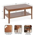 thumbnail image 3 of Kate and Laurel Talcott Modern Tiered Rectangle Coffee Table, 36 x 20 x 18, Walnut Brown, Transitional Two-Tier Rectangular Living Room Table with Storage and Mango Wood Construction, 3 of 8