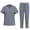Gray, variant on S-2XL Women Solid Color Medical Uniform V-Neck Elasticity Quick-Dry Short Sleeve Multi-pocket Design Nurse Uniform Set