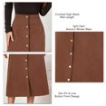 thumbnail image 4 of Falda De Invierno, Falda Larga Ajustada De Tela De Poliéster Con Botones Lavables A Máquina Para Fiestas ANGGREK Marrón L, 4 of 8