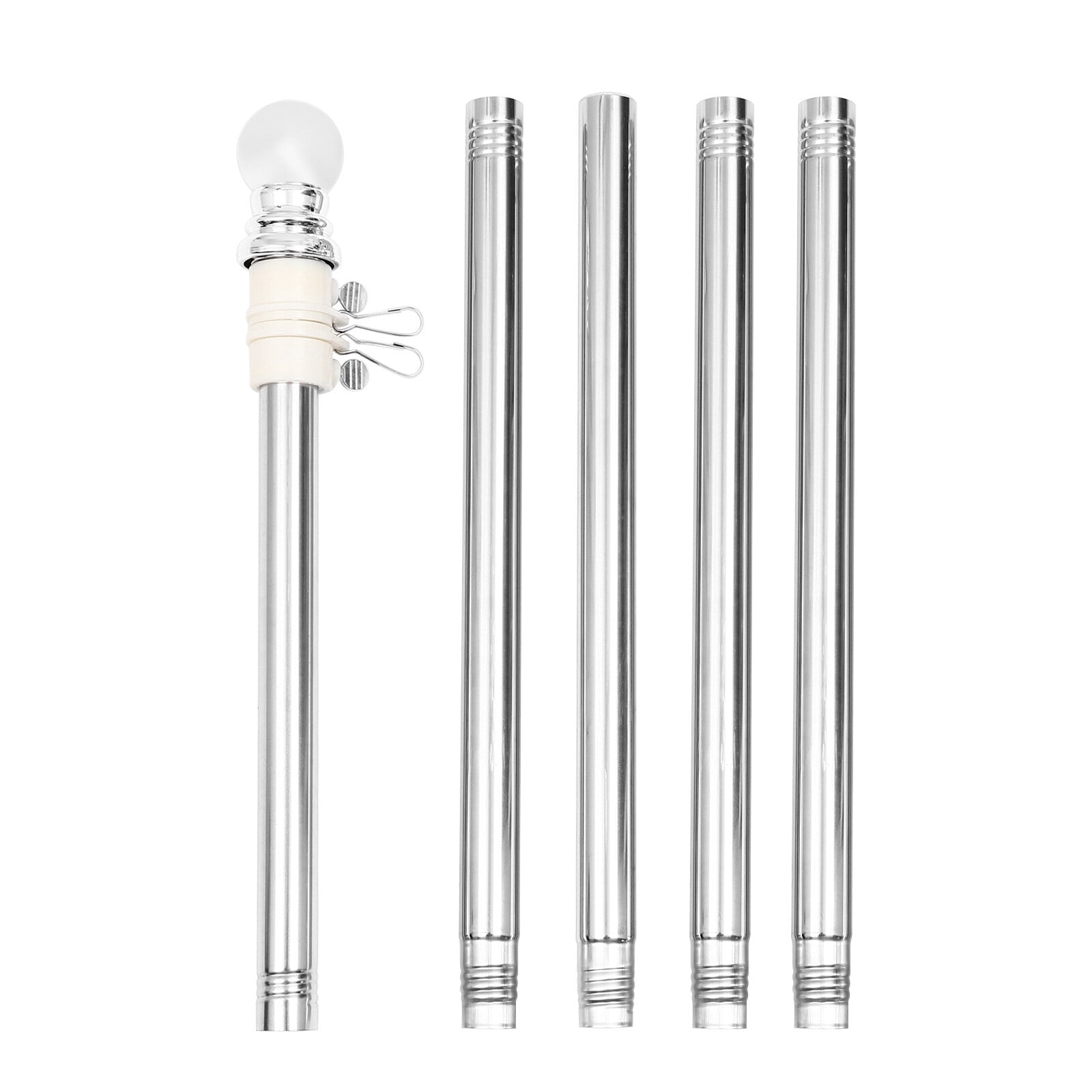 Flagpole Flag Pole Kit Wall Mount Rings House Poles Porch Outside Stainless Steel Heavy Duty Outdoor