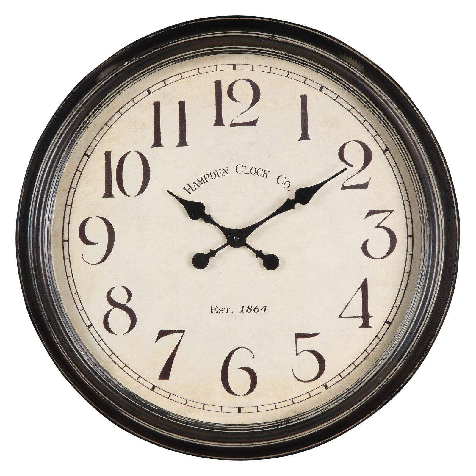 Whitley 245 In Aged Black Tin Oversized Wall Clock