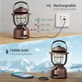thumbnail image 5 of Lepro Retro Camping Lantern ,15000mAh Power Bank, 1000 Lumens, Dimmable, IPX4, w/ Type C Cable, 5 of 9