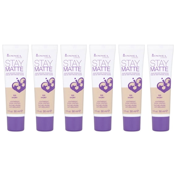 Pack of (6) RIMMEL LONDON Stay Matte Liquid Mousse Foundation - Ivory