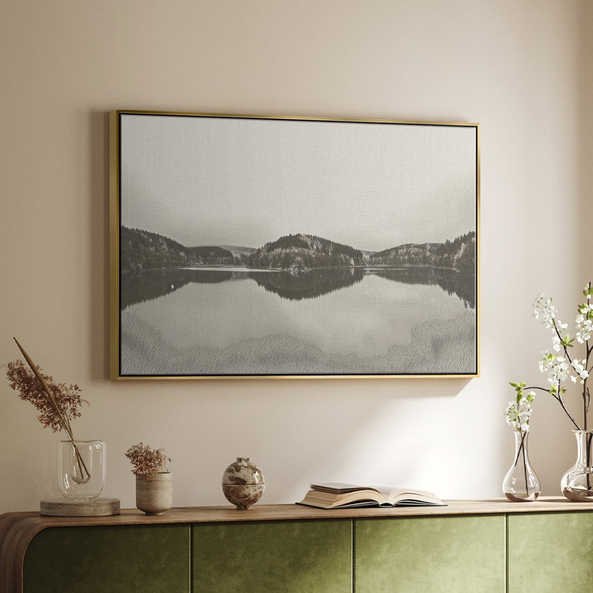 Vintage Landscape-CCCLXXIV By Wexford Home Framed in Gold Wood Gallery Wrapped Canvas 17 in. x 25 in.