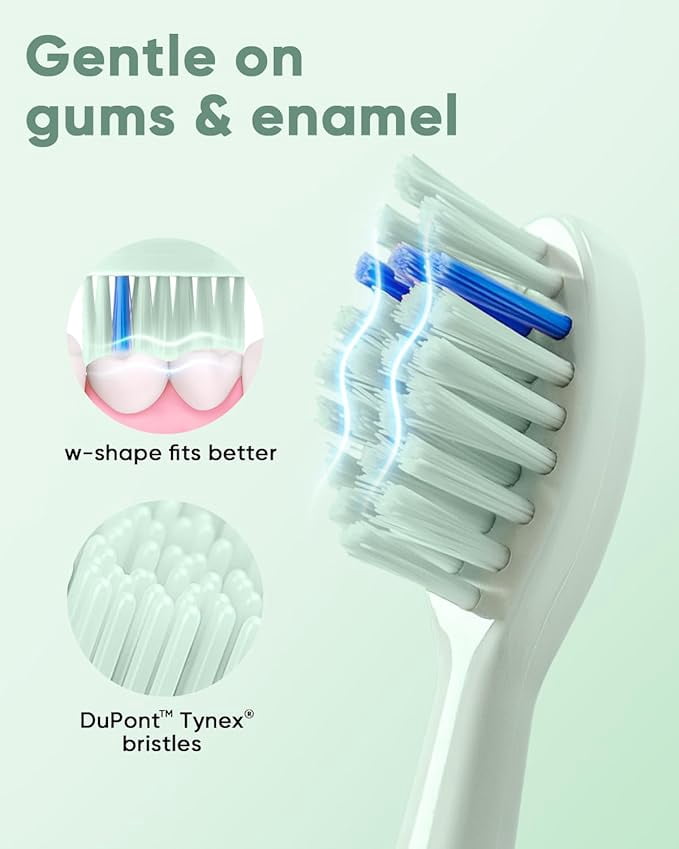 (5 pack) MySmile DY156 Sonic Electric Toothbrush for Adults, 45000 VPM Powered Toothbrush Rechargeable, IPX7 Waterproof, 5 Modes, 2 Mins Smart Timer, 60 Day Battery Life, 3 Tooth Brush Heads, Green