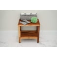 thumbnail image 2 of EcoDecors® Eleganto® 18" Teak Wood Shower Bench with Shelf in EarthyTeak Finish, 2 of 11