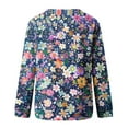 thumbnail image 5 of miqiqism Women's Casual Flower Print Jumper Sweater Comfy Long Sleeve Round Neck Pullover Sweatshirt Top Casual Drop Shoulder Fall Winter Blouses Top,N#04_Navy,XX-Large, 5 of 5
