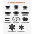 thumbnail image 2 of KFFKFF 17-piece Pot and Pan Set, Non-stick Granite With Removable Handle, Space-saving induction Cookware, Kitchen Utensils, 2 of 9