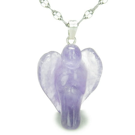 - Amulet Praying Angel Magic Purple Quartz Safe Protection Powers Pendant 18 Inch Necklace