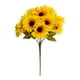 thumbnail image 2 of Ramo de girasoles artificiales de otoño, flores artificiales, Acción de Gracias, Festival de las Cosechas, plantas decorativas en macetas, arreglo en macetas, 2 of 6