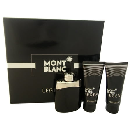 Mont Blanc Légende par Montblanc pour Hommes - 3 Pc Gift Set EDT vaporisateur 3,3 oz, 3,3 oz Baume après-rasage, 3,3 oz All-Over Gel Douche