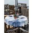 thumbnail image 2 of Outdoor Tablecloth with Umbrella Hole Zipper Watercolor Dandelion Round Tablecloth 54" Waterproof Outside Table Cloth Minimalism Pastoral Rustic Flowers Patio Table Cover Tablecloths for Picnic Party, 2 of 8