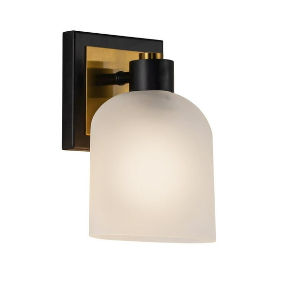 Artcraft Lighting Lyndon Collection 1Light Bathroom Sconce Black and Brushed Brass