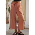 thumbnail image 4 of Pantalones Anchos Cómodos de Verano para Mujer, Color Marrón, Talla M, 4 of 5