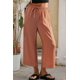thumbnail image 4 of Pantalones Anchos Cómodos de Verano para Mujer, Color Marrón, Talla M, 4 of 5
