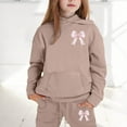 thumbnail image 2 of Toddler Girls Outfits Sets Hoodie Pants Letter Print Kids Casual Two Piece Winter Comfy Cute Girls Fall Clothes Khaki Size 2-3T, 2 of 4