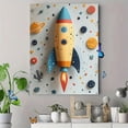 thumbnail image 4 of Qisvanset Framed Canvas Wall Art, 12x16 Inch Space Rocket Astronaut Kids Wall Sticker Art, 4 of 5
