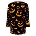thumbnail image 5 of Yuncity Womens Tshirt V Neck 3/4 Sleeve Halloween Pumpkin Graphic Tees Summer Fall Shirts Casual Stylish Outdoor Athletic Tops Size L, 5 of 5