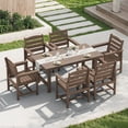 thumbnail image 6 of KINGYES All Weather Outdoor Dining Chairs Set of 4, HDPE Oversized Patio Chairs, Dark Brown, 6 of 9