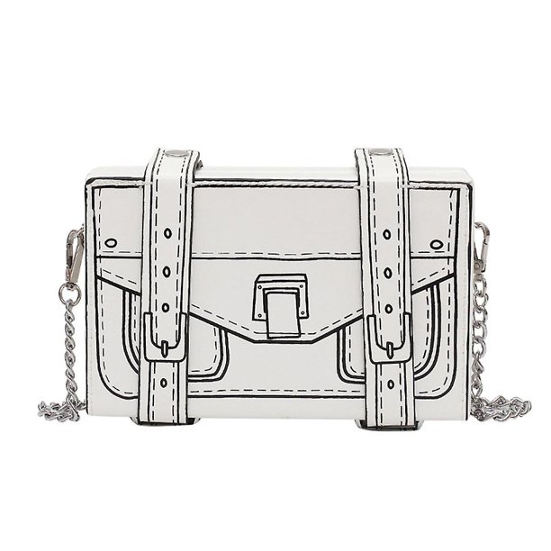 Bolso de hombro con cadena, bolso cruzado cuadrado de cuero Pu, bolsos de mensajero con caja de dibujos animados