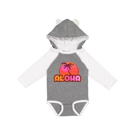 

Inktastic Pink Aloha Palm Gift Baby Girl Long Sleeve Bodysuit