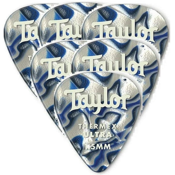 Taylor Picks - Premium 351 Thermex Ultra, Tourbillon Bleu, 1,5 mm, Lot de 6