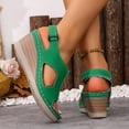 thumbnail image 3 of Wedge Sandals for Womens Open Toe Adjustable Strap Orthopedic Walking Shoes Comfy Arch Support Slingback 2026 Summer Beach Vacation Footwear Green Size 6.5, 3 of 6