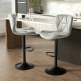 thumbnail image 4 of Hawsaiy Modern Bar Stools Set of 1, Adjustable Faux Leather Upholstered Swivel Bar Stools, Counter Height Bar Chairs with Back for Kitchen Island, Light Gray, 4 of 10