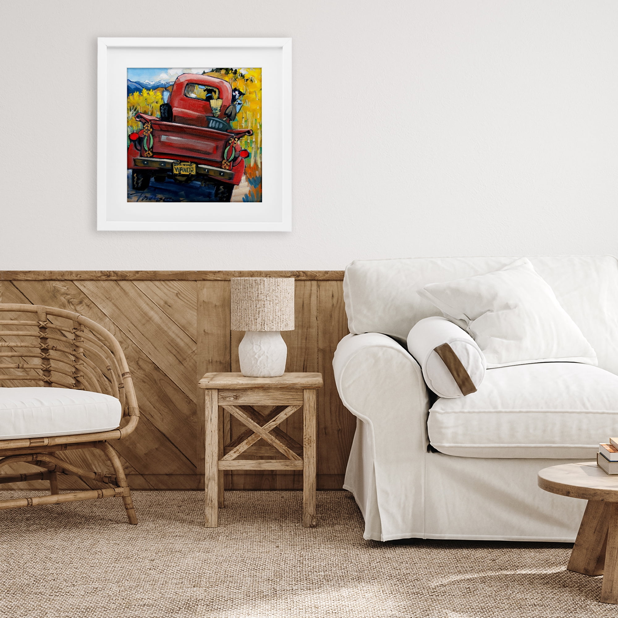 Stupell Industries Wander Truck Through Wheat Grass White Framed Print Under Glass, design by CR Townsend