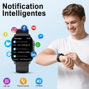 Smart Watch Fits for Android and iPhone, 2.01 AMOLED HD Curved Screen, Bluetooth Calls/Answer, Fitness Tracker, 110+ Sport Modes, Smart Watch for Men Women, IP68 Waterproof Smartwatch, Gifts