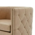 thumbnail image 5 of New Pacific Direct Leslie 18" Top Grain Leather Swivel Tufted Chair in Beige, 5 of 9