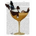 thumbnail image 2 of Fab Funky 20x24 Black Ornate Wood Framed with Double Matting Museum Art Print Titled - Boston Terrier in Cocktail Glass, 2 of 4